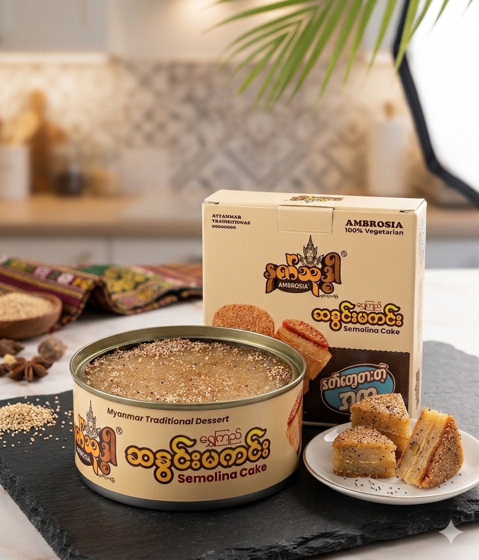 ဆနွင်းမကင်း Sa-nwin-makin/ Burmese Semolina Cake